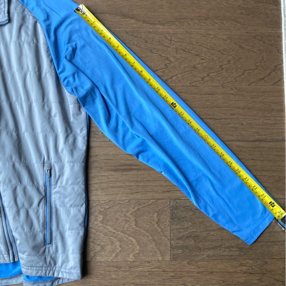 Peter Millar Golf Tech Blue and Gray Quilted Patterned Front Jacket-Large - Picture 6 of 10